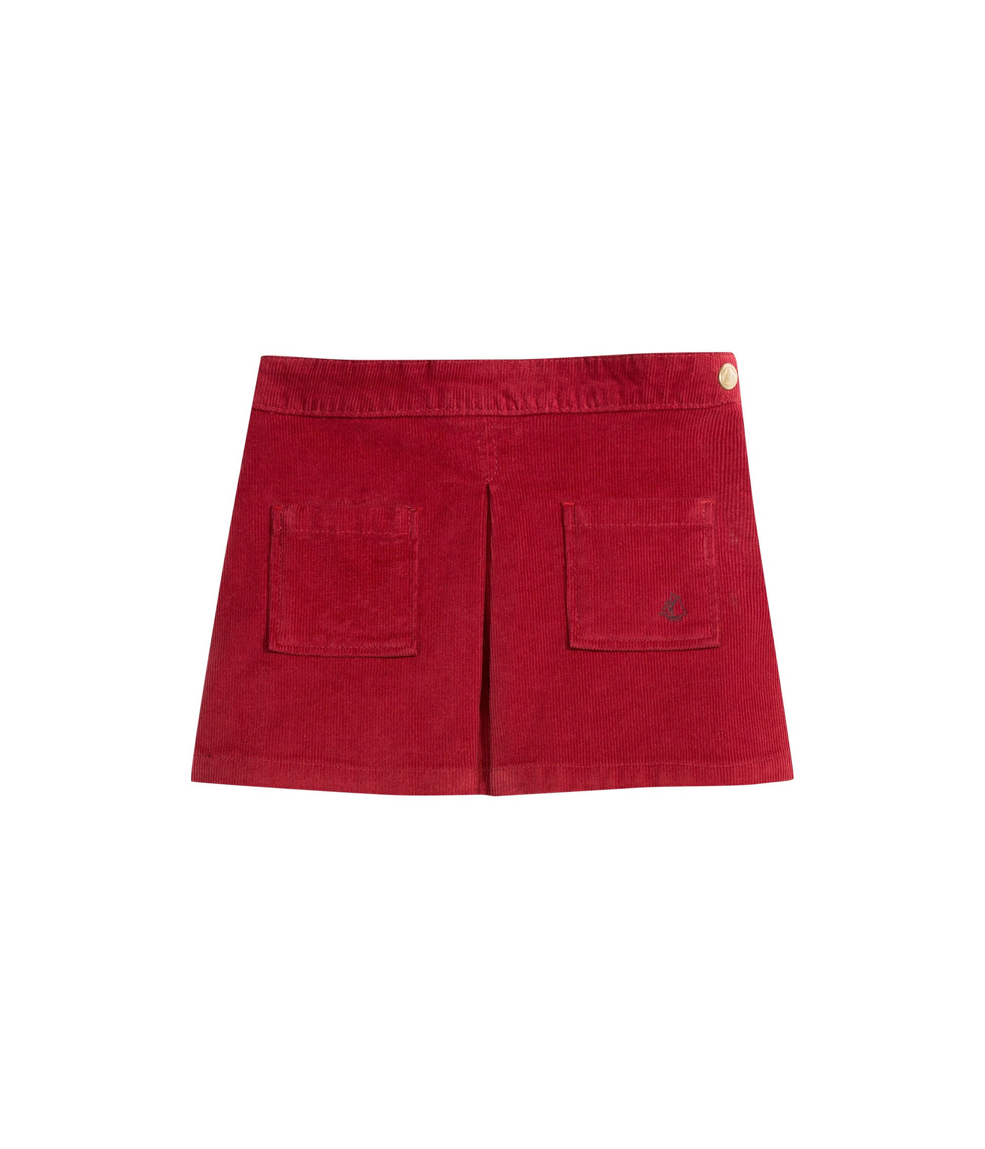 PETIT BATEAU Skirt stretch corduroy girl bordeaux red